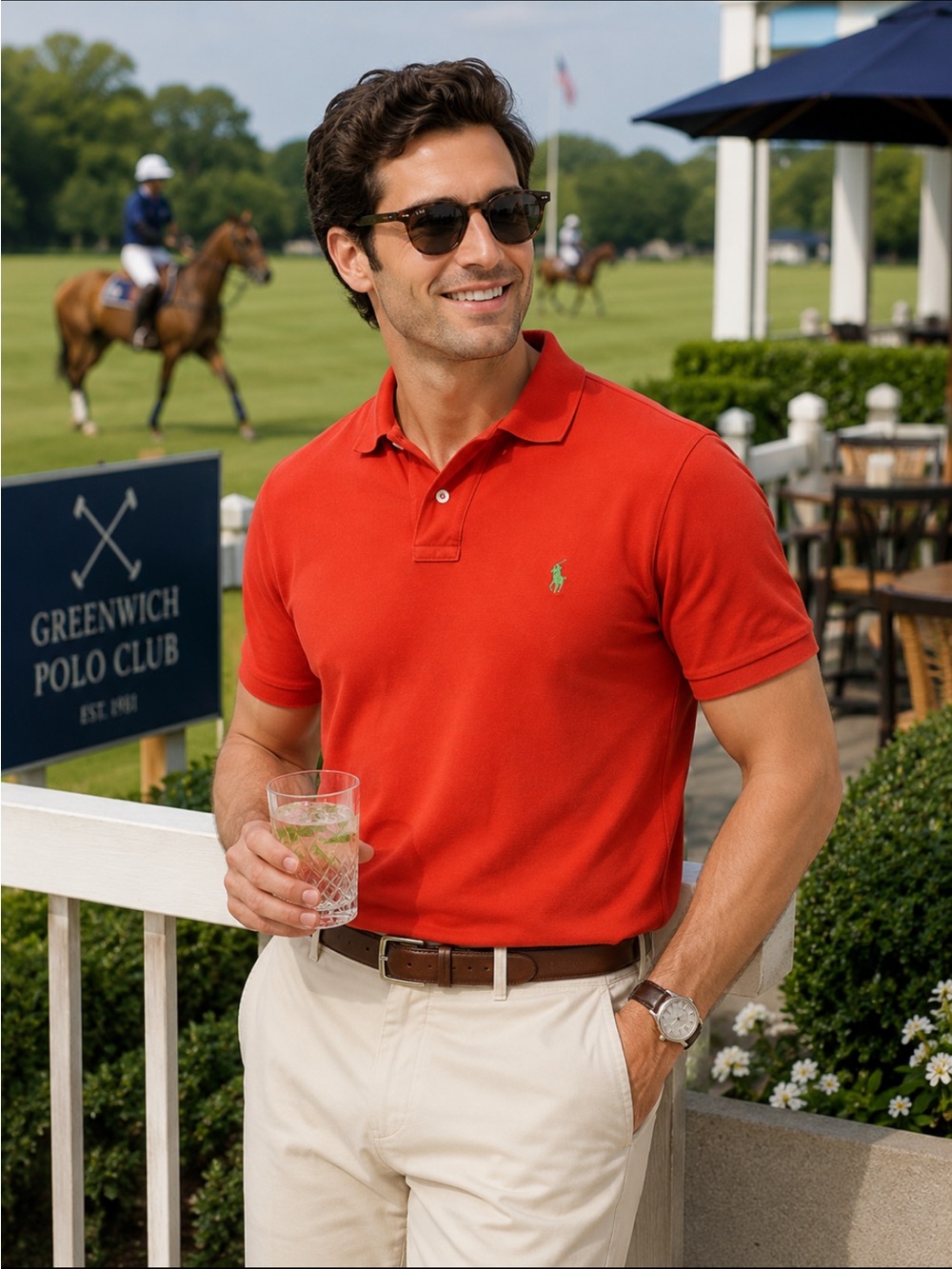 Polo Ralph Lauren Classic Fit Orange Polo Shirt with Bright Pony Logo.  Mens M.